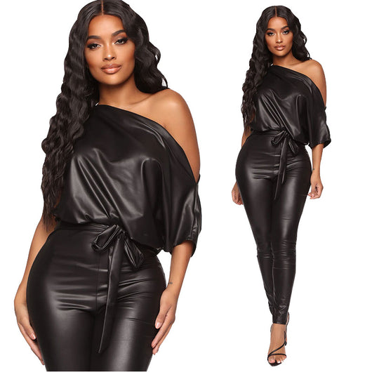 Leggings y Monos Strapless de Cuero - Image 10