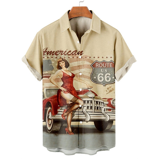 Camisa Estampada de Manga Corta para Hombre - Image 3