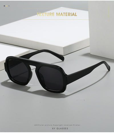 Men's and women's pilot sunglasses with a black plastic frame and vibrant orange-yellow lenses. - Image 24