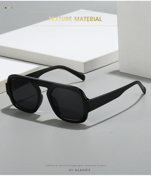 Men's and women's pilot sunglasses with a black plastic frame and vibrant orange-yellow lenses. - Image 24