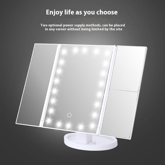 Espejo de Maquillaje Plegable Tri-Lateral con Luz LED Integrada - Image 19
