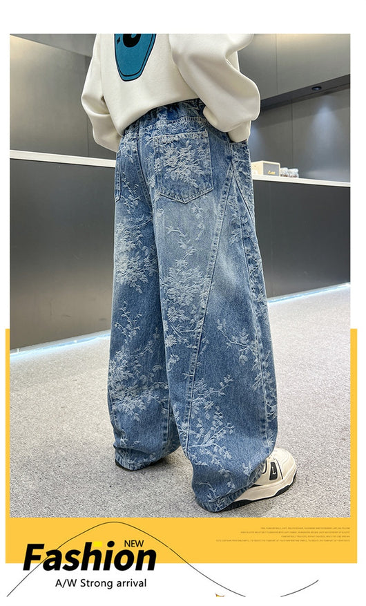 Pantalones Jeans Sueltos Estilo Pu Shuai para Niños - Diseño Trendy y Cómodo - Image 26