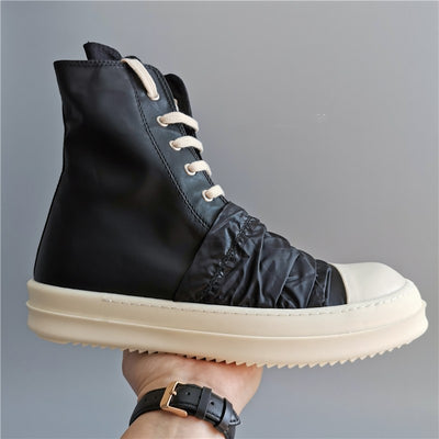 Zapatillas Altas de Lona con Suela Gruesa TPU y Detalles en Satén - Image 5
