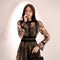 Vestido Midi Encaje Cintura Ajustada con Vuelo