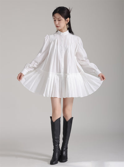 Vestido Camisero Plisado Manga Larga Diseño Exclusivo - Image 24