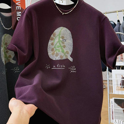 Playera Corta Estilo Occidental Púrpura Gruesa Premium