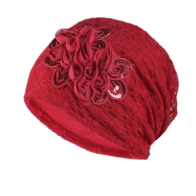 Gorro Tejido Floral Calado Ligero - Image 4