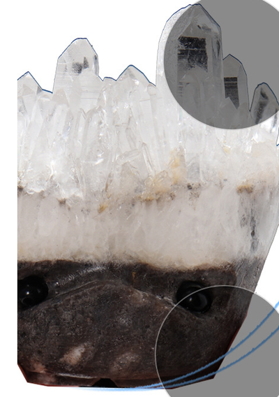 Erizo de Cristal Blanco Natural con Clúster de Gemas - Image 16