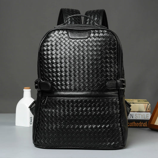 Mochila Ejecutiva de Cuero PU Tejida - Estilo Business Casual - Image 16