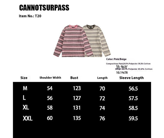 Camiseta a Rayas de Manga Larga - Sudadera Versátil para Hombre y Mujer - Image 8