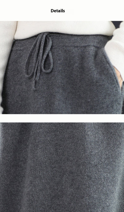 Falda Cashmere Elegante con Detalle Anudado para Mujer - Image 16
