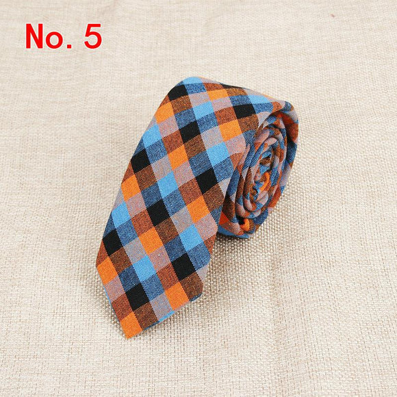 Corbata de Algodón a Cuadros para Hombre