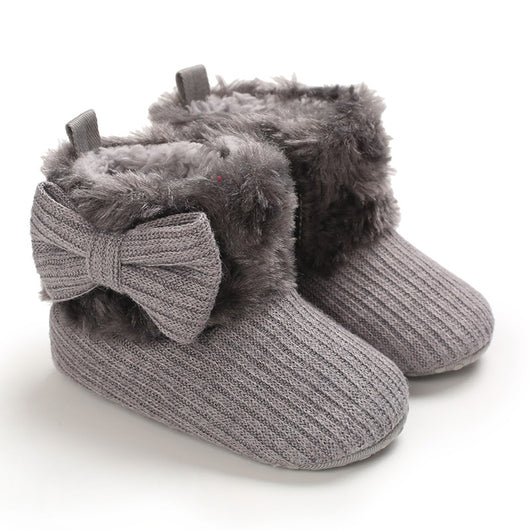 Botitas de Nieve para Bebés 0-1 Años con Diseño de Moño Tejido - Image 3