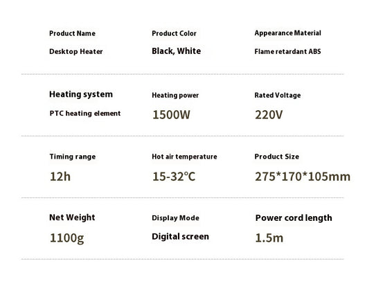 Calefactor Digital de Escritorio con Pantalla Táctil y Control Inteligente - Image 10