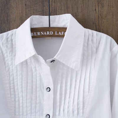 Blusa Blanca de Algodón Manga Larga Ajustada para Mujer - Prenda Base Versátil - Image 4