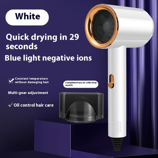 Green electric hair dryer with gold accents, 1200W, negative ion technology, and intelligent temperature control. - Image 11