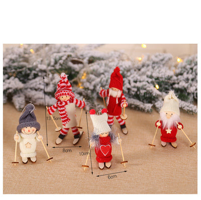 Muñeco Esquiador Navideño de Madera Artesanal - Image 2