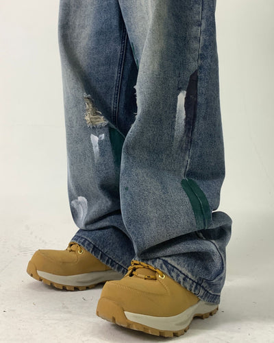 Pantalones Rectos de Algodón Lavado y Cepillado - Image 2