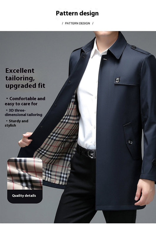 Abrigo Tipo Gabardina Casual Largo para Hombre - Image 12