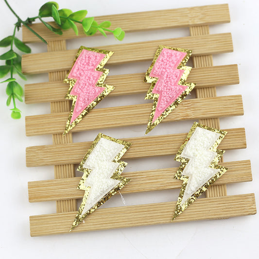 Parches Bordados de Rayo para Toallas - Stickers de Tela DIY