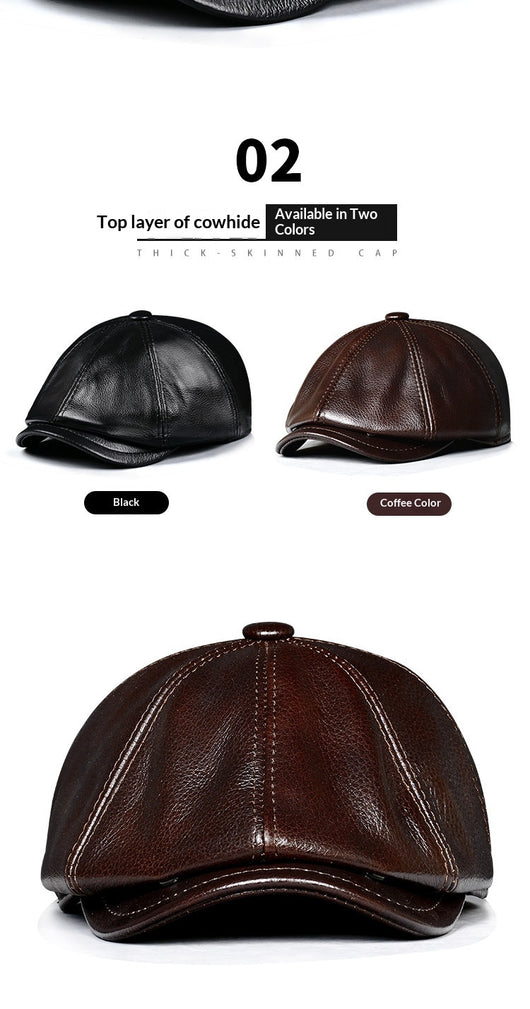 Boina Vintage de Cuero Octagonal para Hombre - Image 15