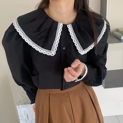 Blusa de Algodón con Cuello de Muñeca - Diseño Rejuvenecedor y Adorable - Image 2