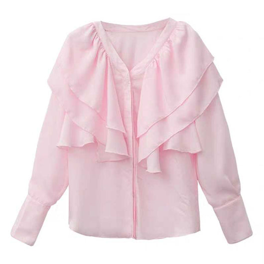 Blusa Chifón Manga Larga Suelta para Mujer - Image 2