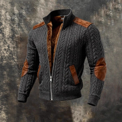 Chaqueta de Punto Jacquard Texturizada Estilo Retro para Hombre - Image 2