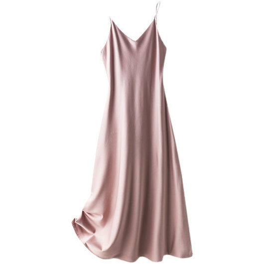 Vestido Largo Temperamento Francés para Mujer con Tirantes - Image 4