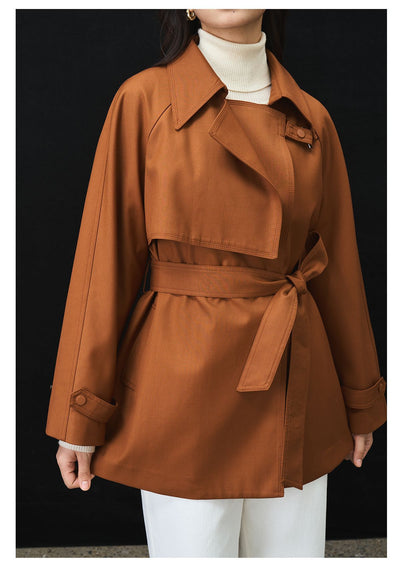 Abrigo Gabardina Asimétrica Suelta Casual Midi para Mujer - Image 19