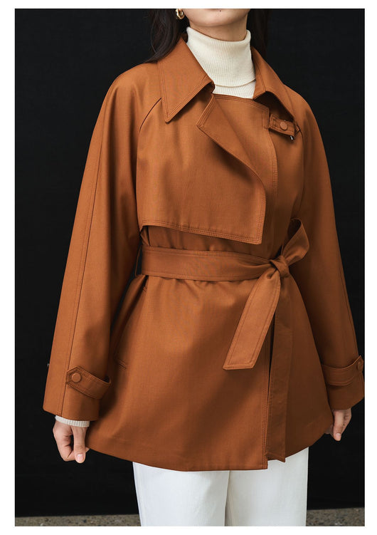 Abrigo Gabardina Asimétrica Suelta Casual Midi para Mujer - Image 19