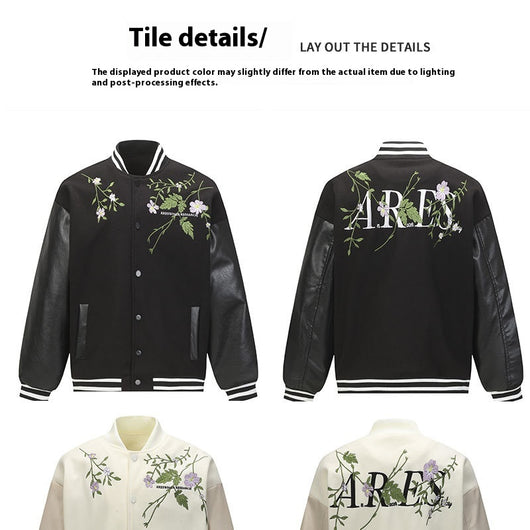 Chaqueta Retro Americana con Bordado Floral para Hombre - Image 14