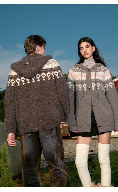 Cardigan Tejido con Capucha para Parejas - Suéter Grueso y Cálido - Image 12