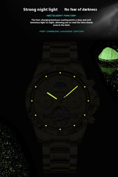 Reloj Mecánico Tourbillon Acero Inoxidable Resistente al Agua para Hombre - Image 14