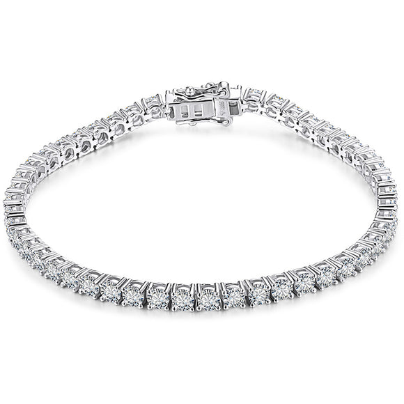 Pulsera de Plata S925 con Diamante Mosan para Mujer