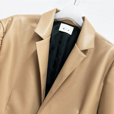 Cardigan Suelto de Cuero Proteína para Mujer - Chaqueta Casual de Manga Larga - Image 11