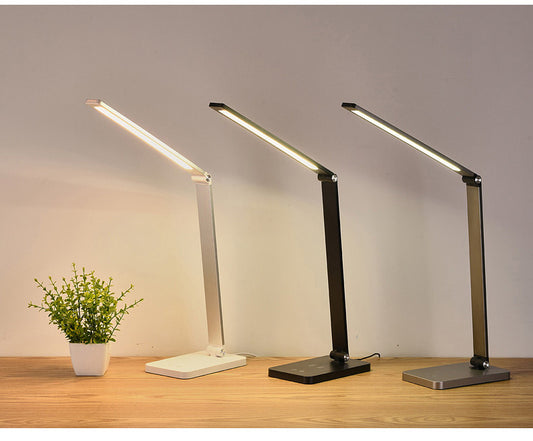 Lámpara de Escritorio LED con Protección Ocular y Carga Inalámbrica Dual