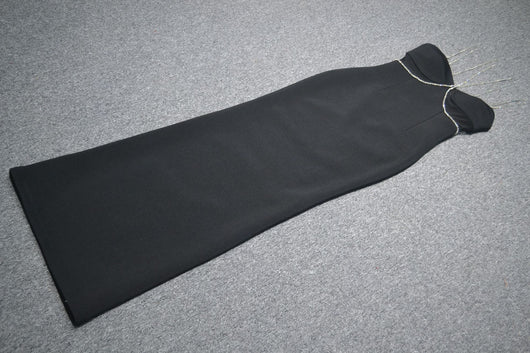 Vestido de Noche Largo con Cintura de Malla Elegante - Image 7