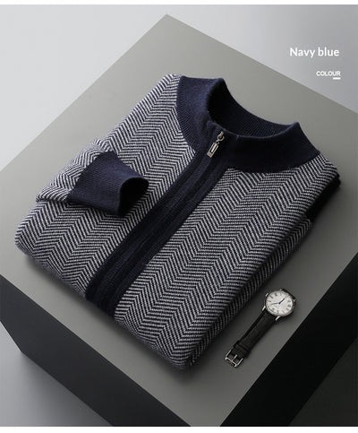 Cardigan de Lana Pura para Hombre con Cierre de Cremallera y Cuello Alto - Image 25
