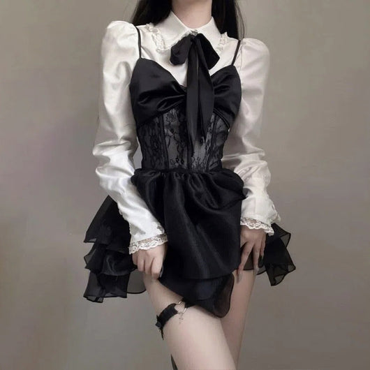 Vestido Camisero de Encaje con Cuello Halter para Mujer - Image 11