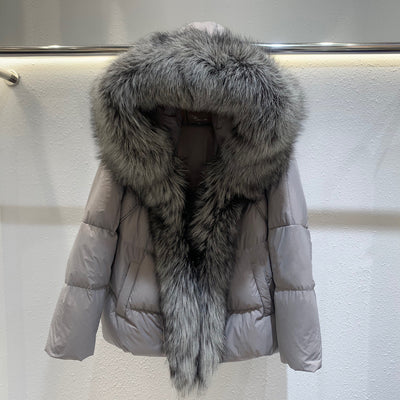 Chaqueta de Plumón con Cuello de Piel de Zorro para Mujer - Image 2