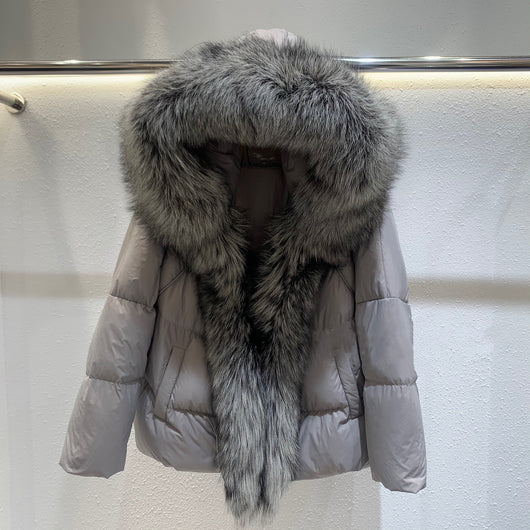 Chaqueta de Plumón con Cuello de Piel de Zorro para Mujer - Image 2