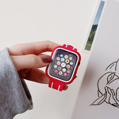 Set de Correas de Silicona para Apple Watch 7, SE y 8 con Funda Protectora - Image 14