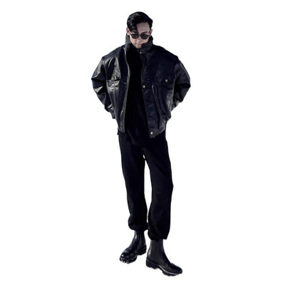 Abrigo de Cuero Piloto Forrado Térmico para Hombre - Talla Grande Invierno - Image 6
