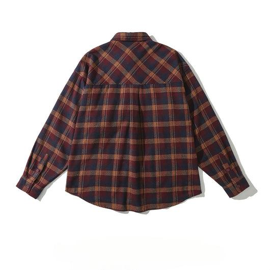 Camisa Cuadriculada Retro para Hombre con Manga Larga y Corte Holgado - Image 9