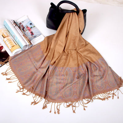 Foulard Étnico de Cachemira Dual-uso con Jacquard y Borlas - Image 19