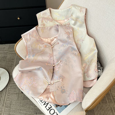 Chaleco Elegante Estilo Chino con Botones de Rana para Mujer - Image 3