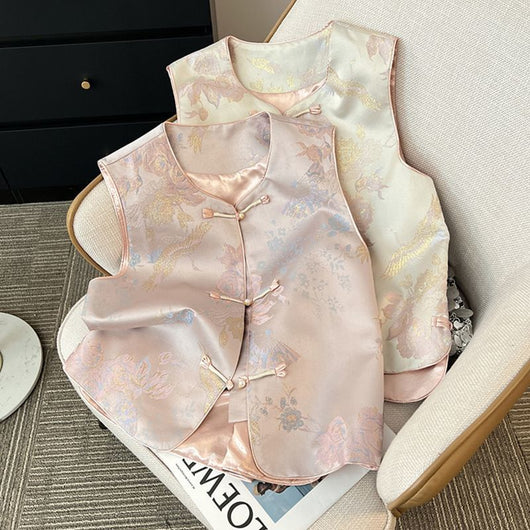 Chaleco Elegante Estilo Chino con Botones de Rana para Mujer - Image 3