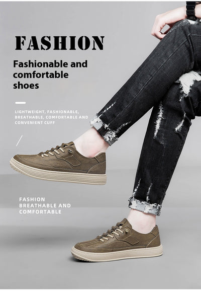 Zapatillas de Skate Casual Transpirables con Cuero Genuino - Image 11