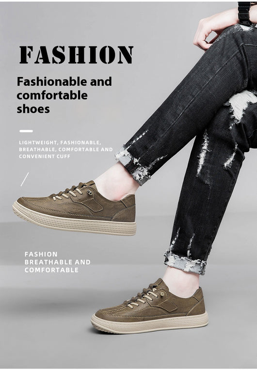 Zapatillas de Skate Casual Transpirables con Cuero Genuino - Image 11